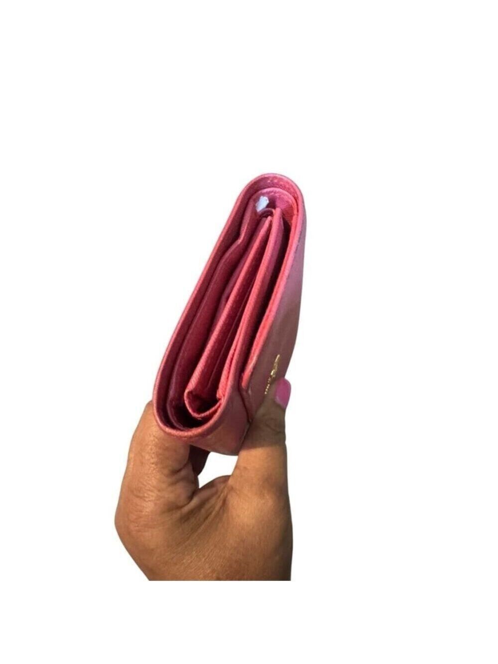 Prada Pink Saffiano tri-Fold Continental Wallet - Picture 3 of 16